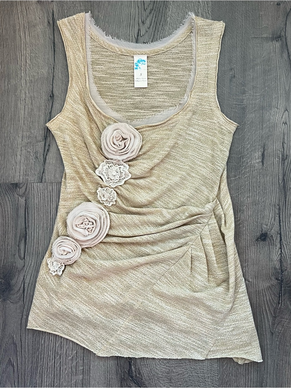 Anthropologie Floral Appliqué Tank Top - Picture 2 of 9